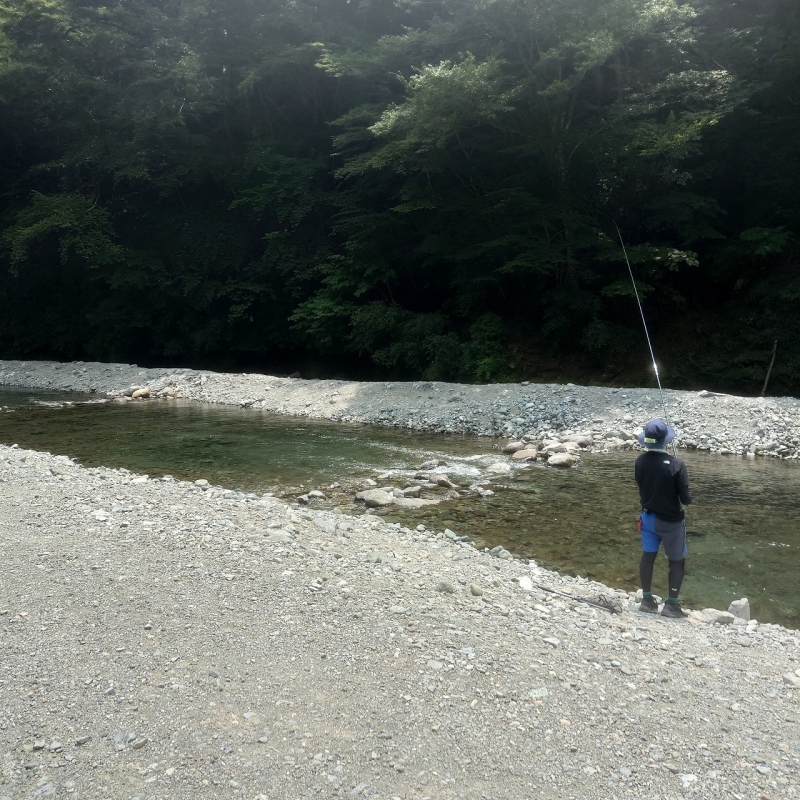 相模湖付近の釣り堀にて